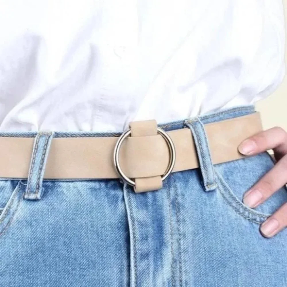 NEW Faux Vegan Leather Belt in Khaki Tan Beige - Picture 5 of 12